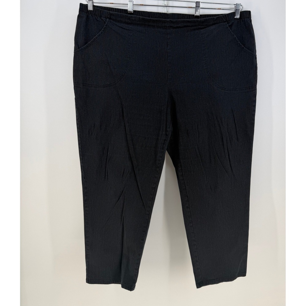 Just My Size Pants Womens 4X Black‎ Pinstripe Easy Comfort Stretch Classic Work